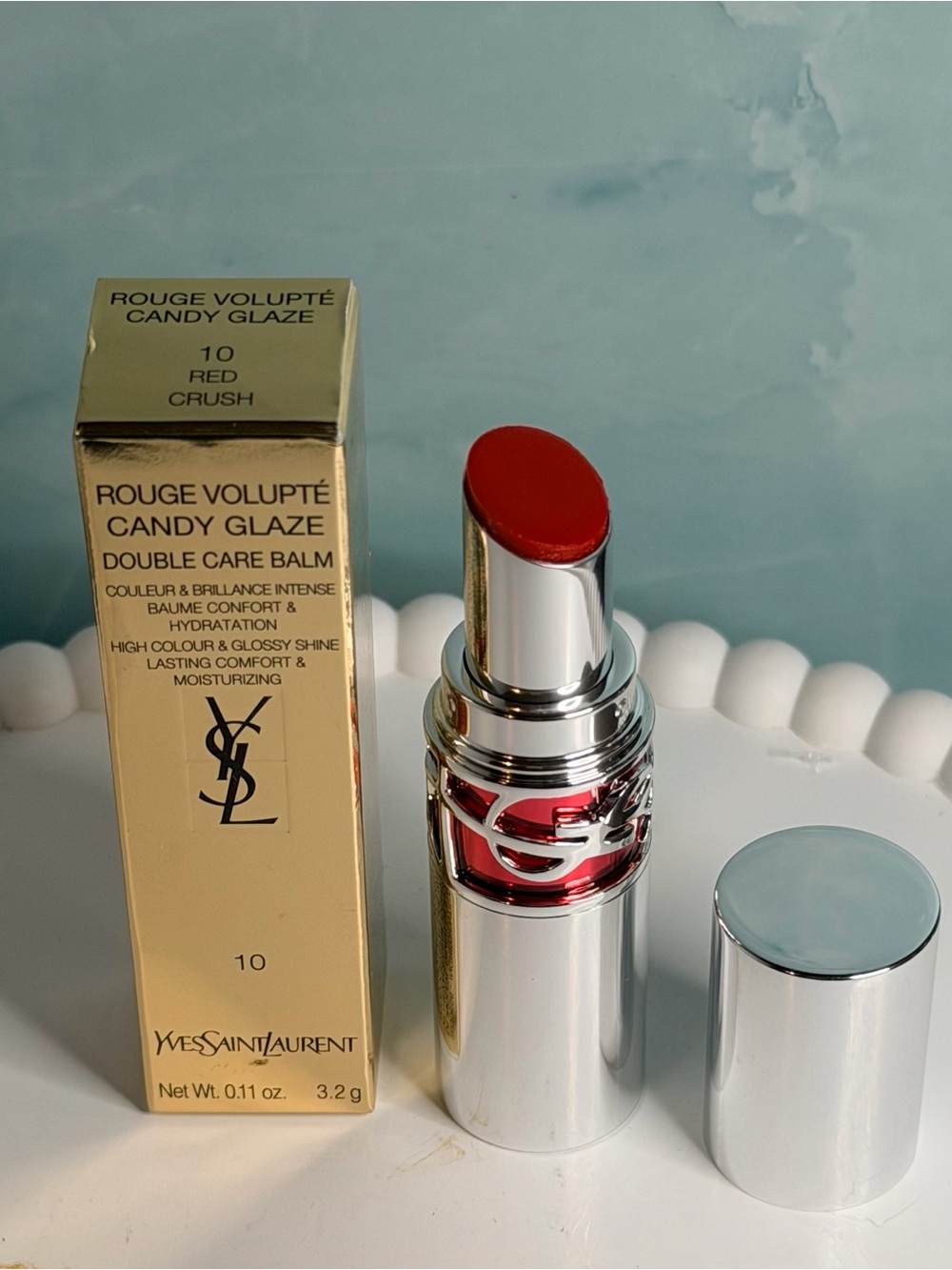 Yves Saint Laurent Rouge Volupté Candy Glaze Balm - 10 Red Crush SOLD OUT- RARE